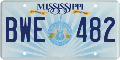 MS license plate BWE482