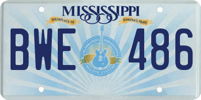 MS license plate BWE486