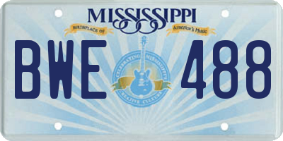 MS license plate BWE488