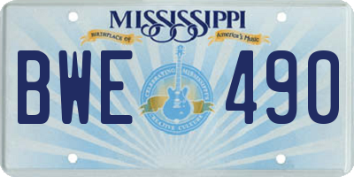 MS license plate BWE490