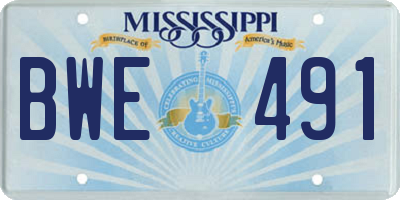 MS license plate BWE491