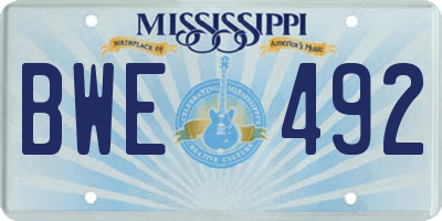 MS license plate BWE492