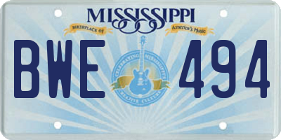 MS license plate BWE494