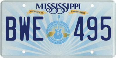 MS license plate BWE495