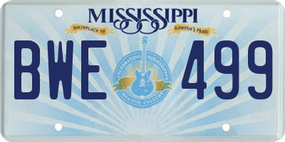 MS license plate BWE499