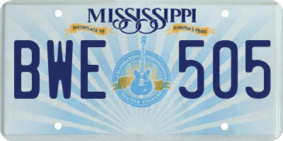 MS license plate BWE505