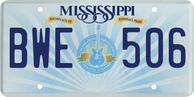 MS license plate BWE506