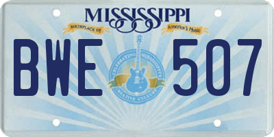 MS license plate BWE507