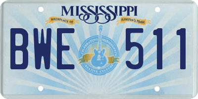 MS license plate BWE511