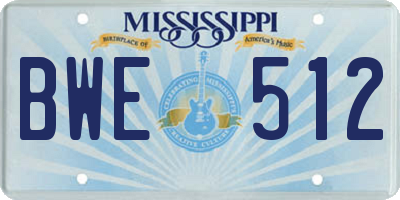 MS license plate BWE512