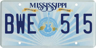 MS license plate BWE515
