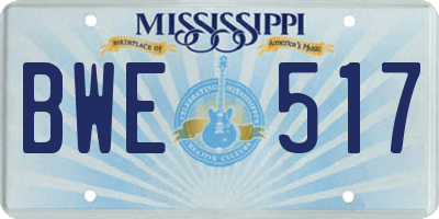 MS license plate BWE517