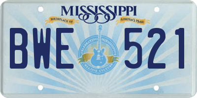 MS license plate BWE521