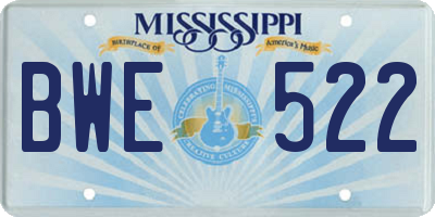 MS license plate BWE522