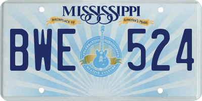 MS license plate BWE524
