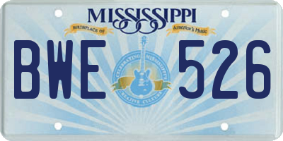 MS license plate BWE526
