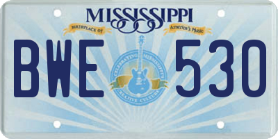 MS license plate BWE530