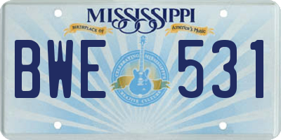 MS license plate BWE531