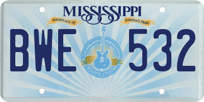 MS license plate BWE532
