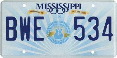 MS license plate BWE534