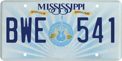 MS license plate BWE541