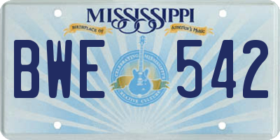 MS license plate BWE542