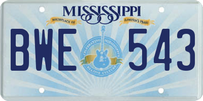 MS license plate BWE543
