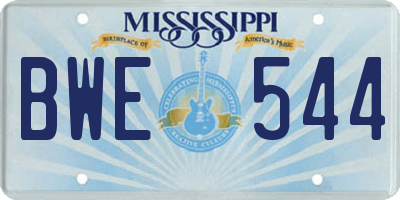 MS license plate BWE544
