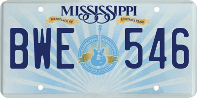 MS license plate BWE546