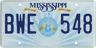 MS license plate BWE548
