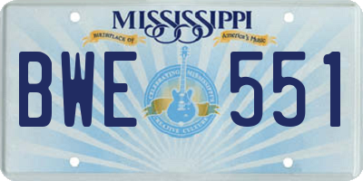 MS license plate BWE551