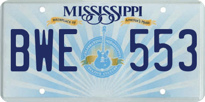 MS license plate BWE553