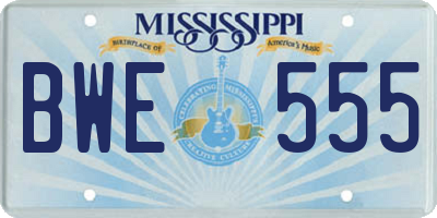 MS license plate BWE555