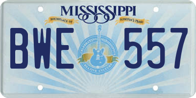 MS license plate BWE557