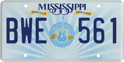MS license plate BWE561