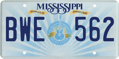 MS license plate BWE562