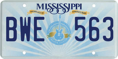 MS license plate BWE563