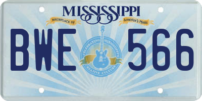 MS license plate BWE566