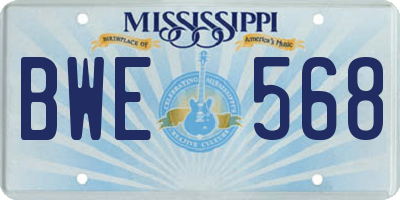 MS license plate BWE568