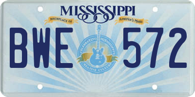 MS license plate BWE572