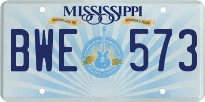MS license plate BWE573