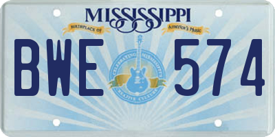 MS license plate BWE574