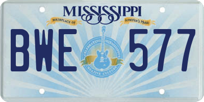 MS license plate BWE577