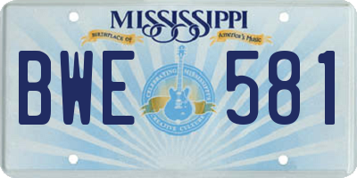 MS license plate BWE581