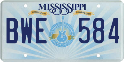 MS license plate BWE584