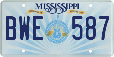 MS license plate BWE587
