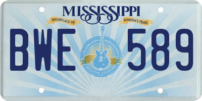 MS license plate BWE589