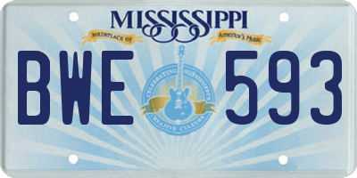 MS license plate BWE593