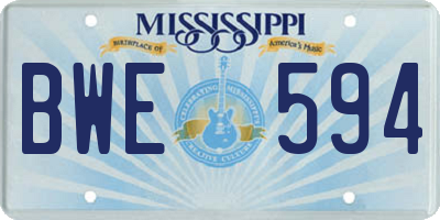 MS license plate BWE594