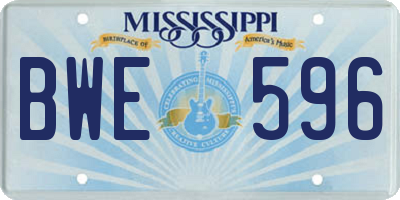 MS license plate BWE596